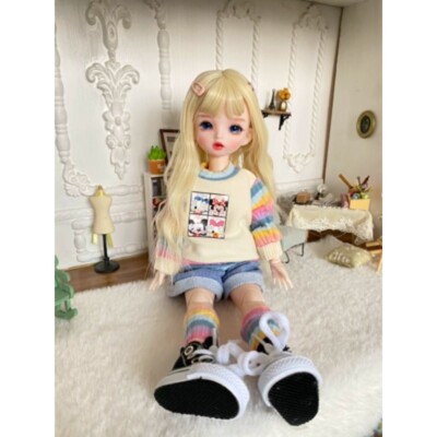 1/6 BJD Doll Girl 30cm SD Ball Jointed Doll Full Set Eye Face Makeup Wig