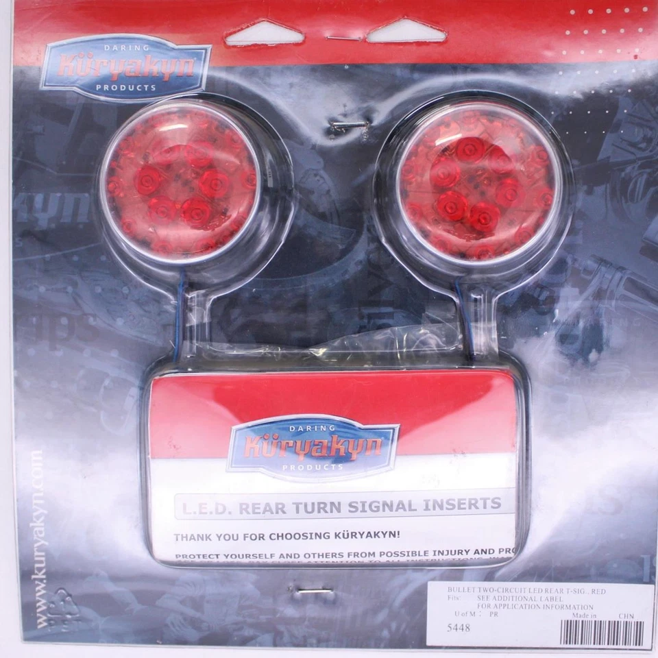 Par de señales traseras LED de dos circuitos Kuryakyn Bullet (rojo) número de pieza - 5448 Foto 2 de 2