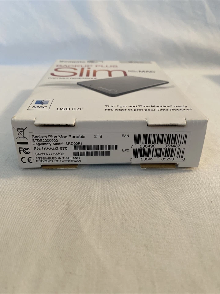 Seagate BACKUP PLUS SLIM USB 3.0 2TB PORTABLE DRIVE 4 MAC STDS2000900 NEW Sealed - Image 2 of 4
