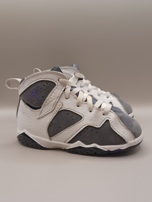 Size 9 C Toddler's Jordan 7 Retro BT ''Flint'' White/Varsity Purple DJ2776-100