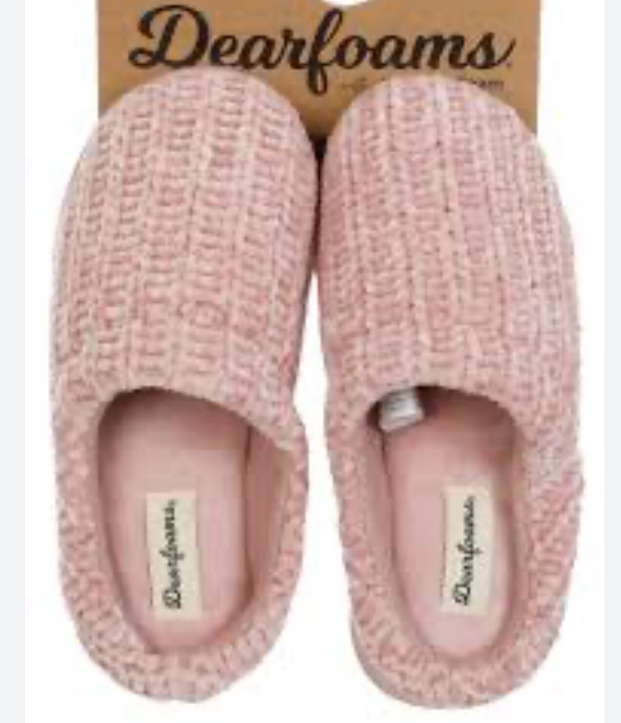 Dearfoam Women's Size 9/10 Pink Closed-Toe Comfort Clogs Low Top Slippers-image