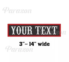 Custom Embroidered Patch -Rocker Name Tag Motorcycle Biker Sew on Patch 3" ~ 14"
