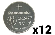 12 TWELVE PANASONIC CR2477 BULK CR 2477 3V LITHIUM COIN CELL BATTERY EXP 2032