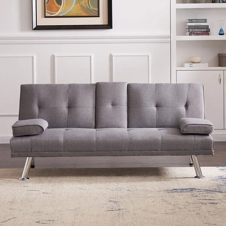 Fabric Modern Sofa Bed Sectional 3 Seater 2 Cup Holder Couch Bed