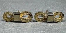 Vintage Criss Cross Bow Yellow Gold Plated Cuff Links