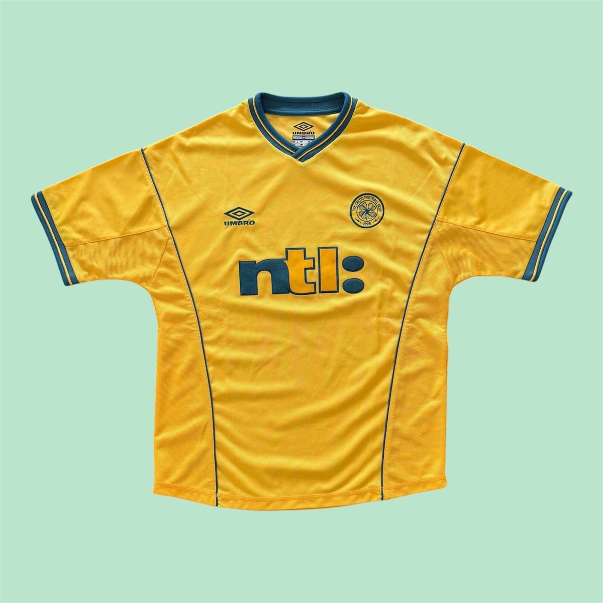 2000/01 Celtic Away Jersey (Authentic Vintage) Large sewn yellow