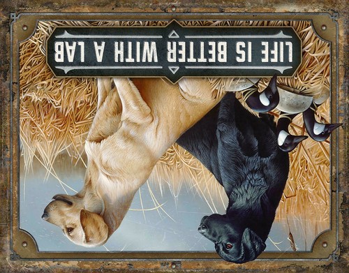 Life is Better With Lab Dog Hunt Cabin Hunting Garage Wall Décor Metal Tin Sign - Picture 3 of 4
