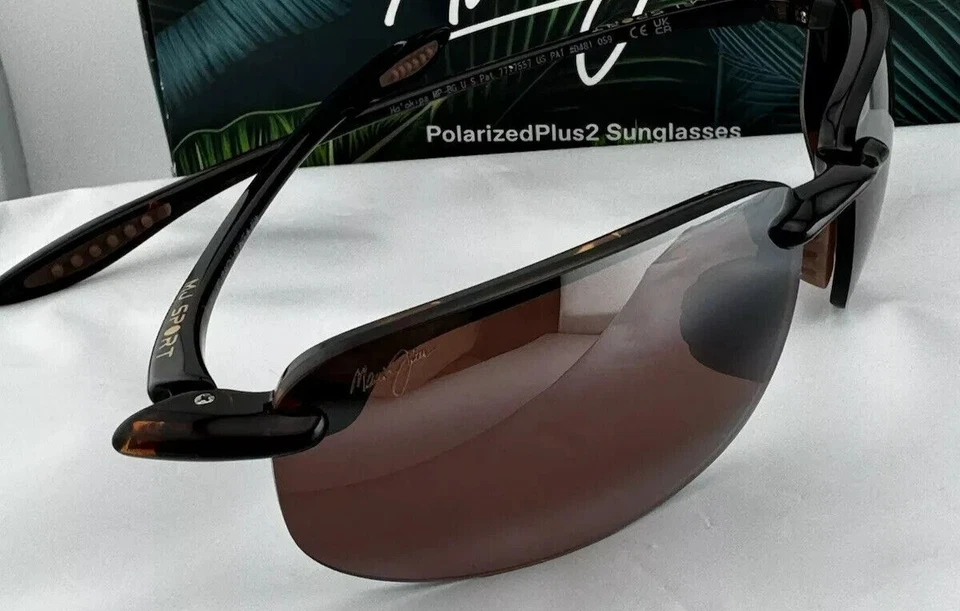 Gafas de sol envolventes MAUI JIM Sport MJ 407-02 negras con lentes marrones 64/15 130 unisex nuevas Foto 3 de 3