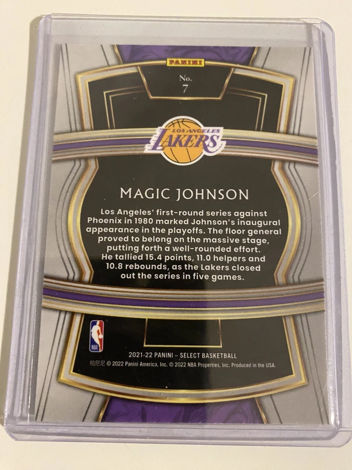 2021-22 Panini Select - Select Company #7 Magic Johnson Los Angeles Lakers - Image 2 of 2