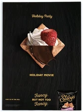 2017 Stacy's Pita Chips Print Ad, cinnamon Sugar Holiday Party Movie Fancy Cream