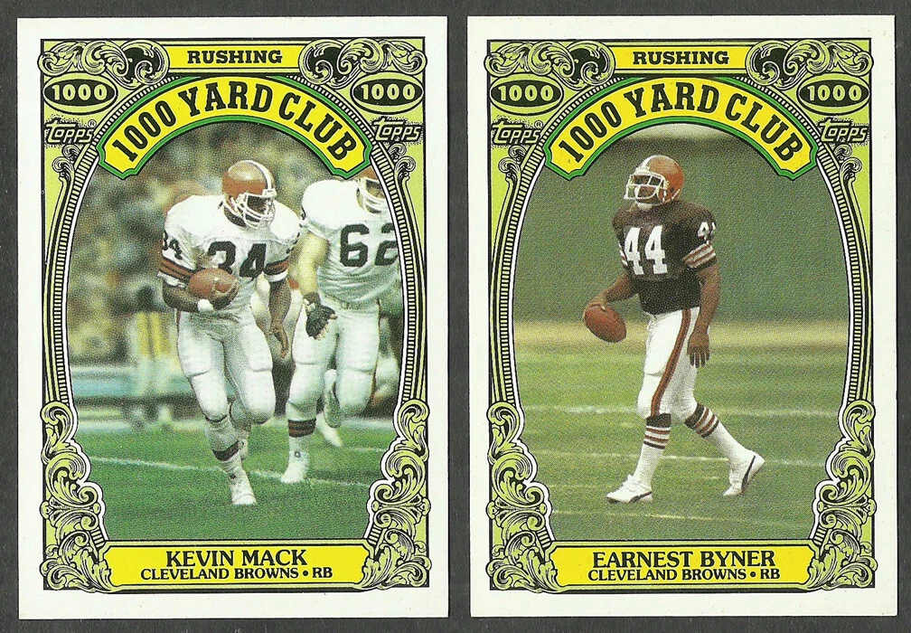1986 Topps Kevin Mack #19 Earnest Byner #26 Cleveland Browns 1000 Yard Club Set