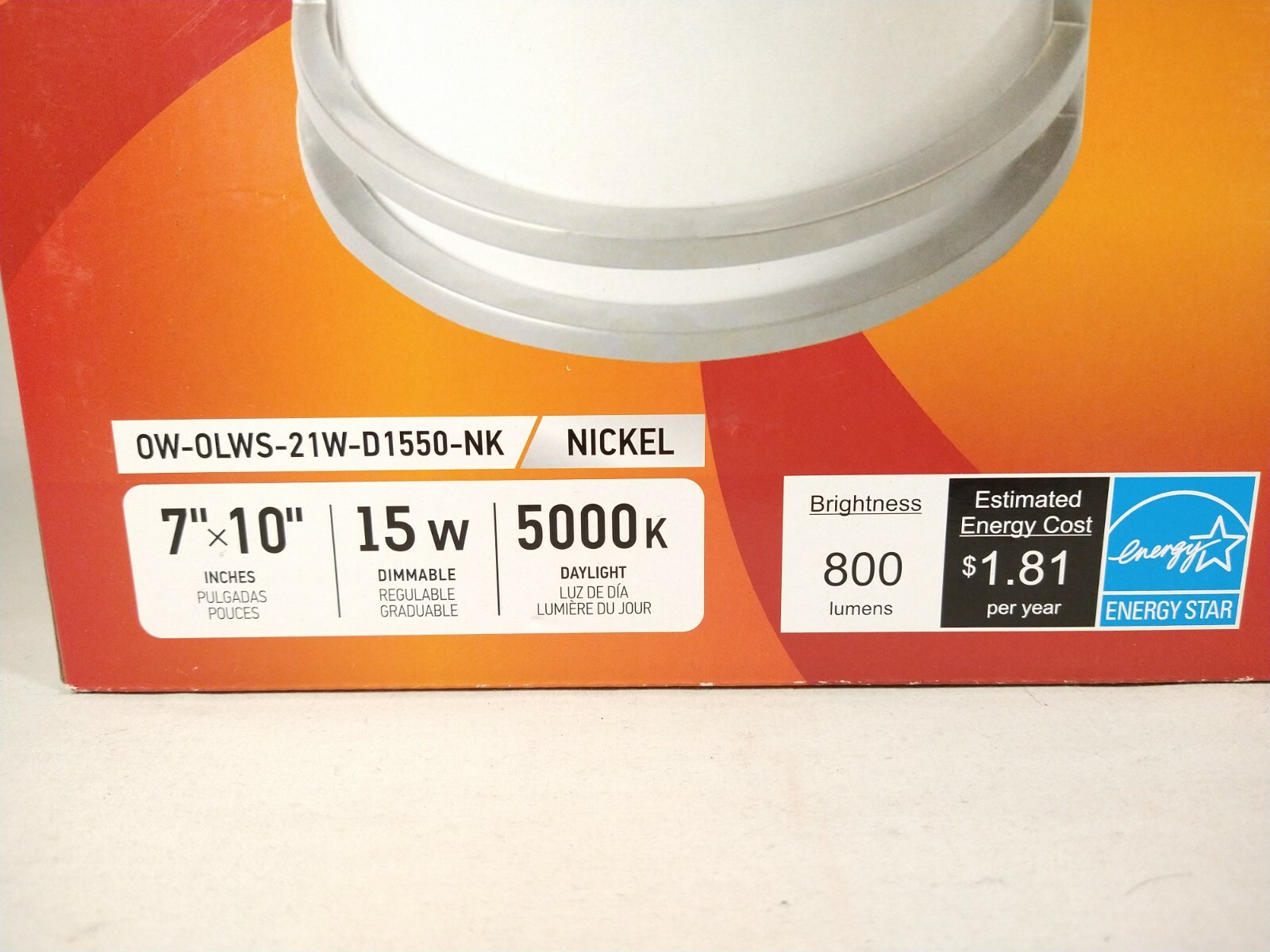 Wall Sconce Ostwin LED Outdoor 15W Dim Nickel Finish 5000K 800 Lumens 7