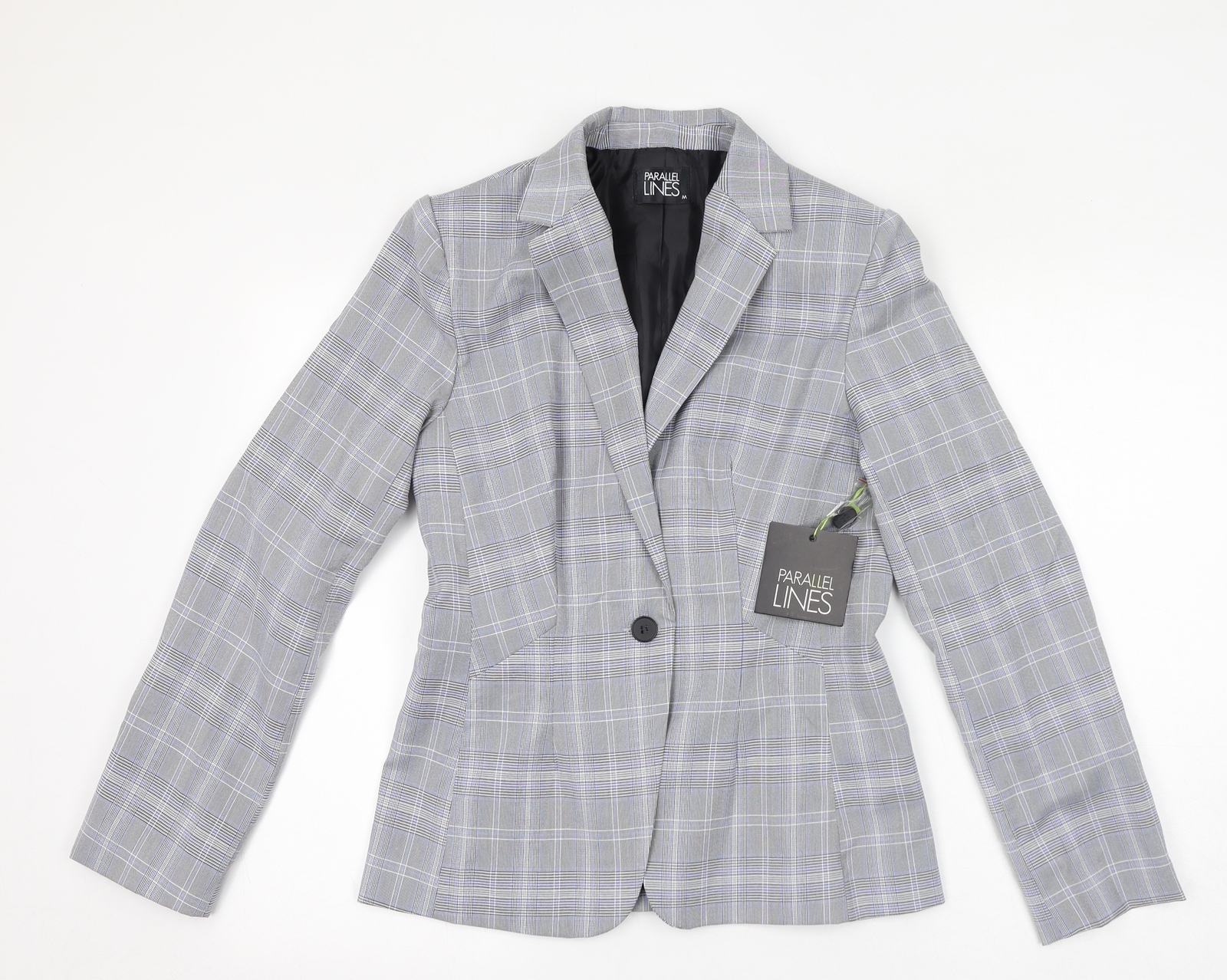 Parallel Womens Grey Geometric Jacket Blazer Size… - image 1