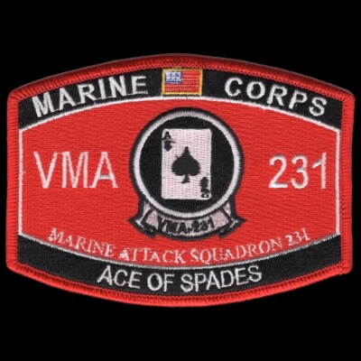 MOS VMA-231 ACE OF SPADES HAT PATCH CAP US MARINES WOW
