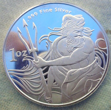 1 oz. POSEIDON Trident Silver rounds BU .999 fine silver 105.26 per troy oz