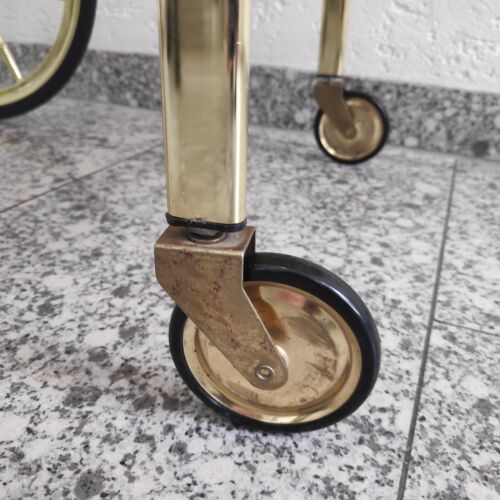 Servierwagen Mid Century Teewagen Vintage Goldfarben Barwagen Rauchglas Retro - Bild 8 von 18