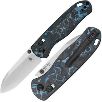 Kizer Cutlery Drop Bear Folding Knife 3'' Elmax Steel Blade Carbon Fiber Handle