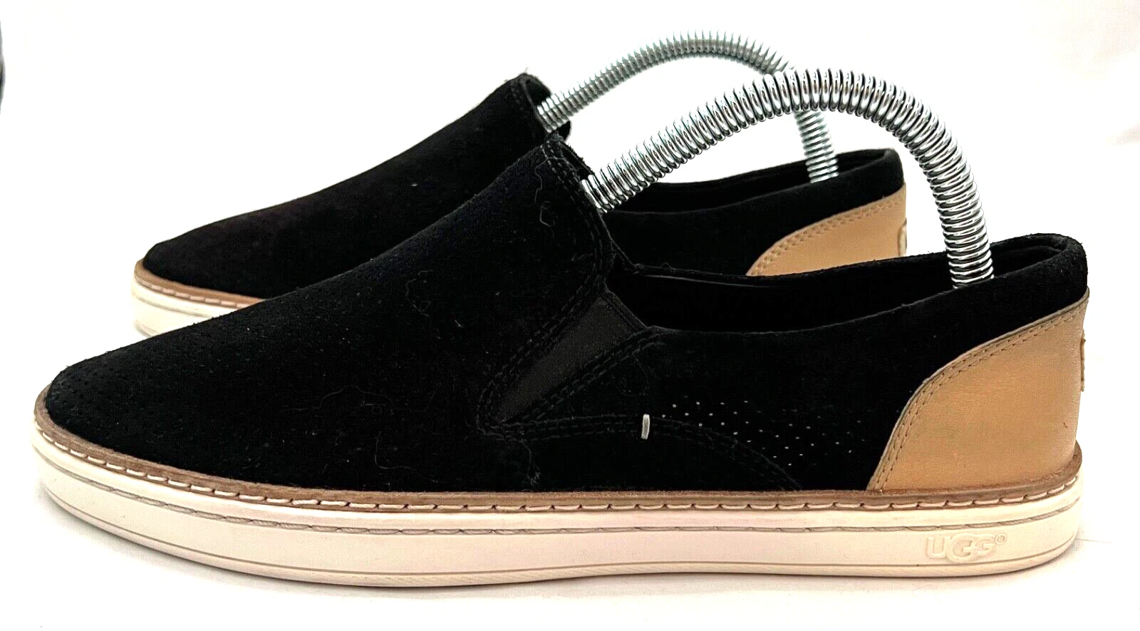 Sneakers UGG Australia Adley slip on pelle scamosciata nero marrone taglia 8