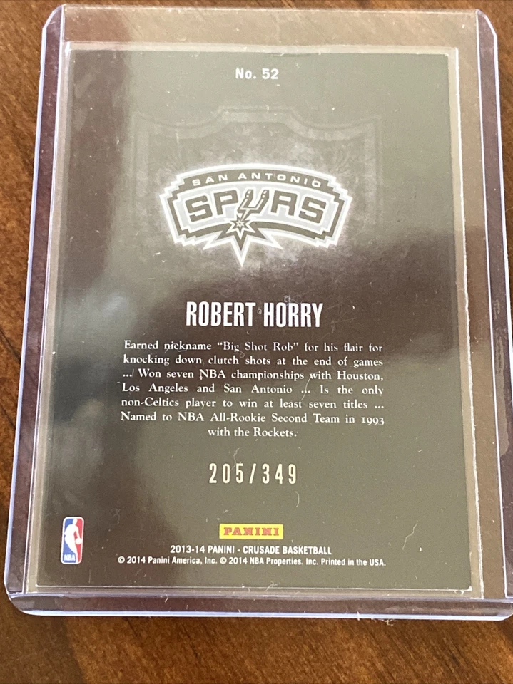 Robert Horry Spurs 2013-14 Panini CRUSADE #52 RED PRIZM 205/349 - Image 2 of 3