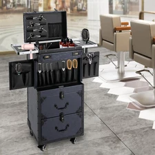 Cosmetic Case Professional Makeup Travel Case Beauty Trolley With Four Wheel