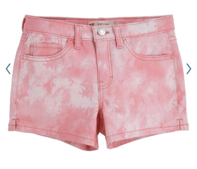 NWT Girls Size 12 Reg Levi's  Tie Dye Shorty Shorts Pink - In Original Bag