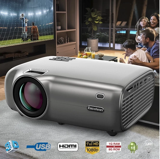 Excelvan BL49 Wifi Connection Home Theater Projector Android 6.0 OS 1080P 200" - Image 2 of 4