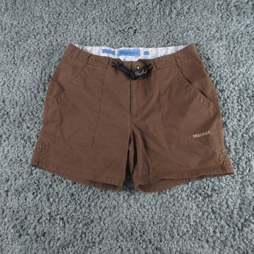 Marmot Shorts Womens 10 Brown Elastic Waist Zip Outdoor Hiking Belted 32x5* - Image 3 of 4