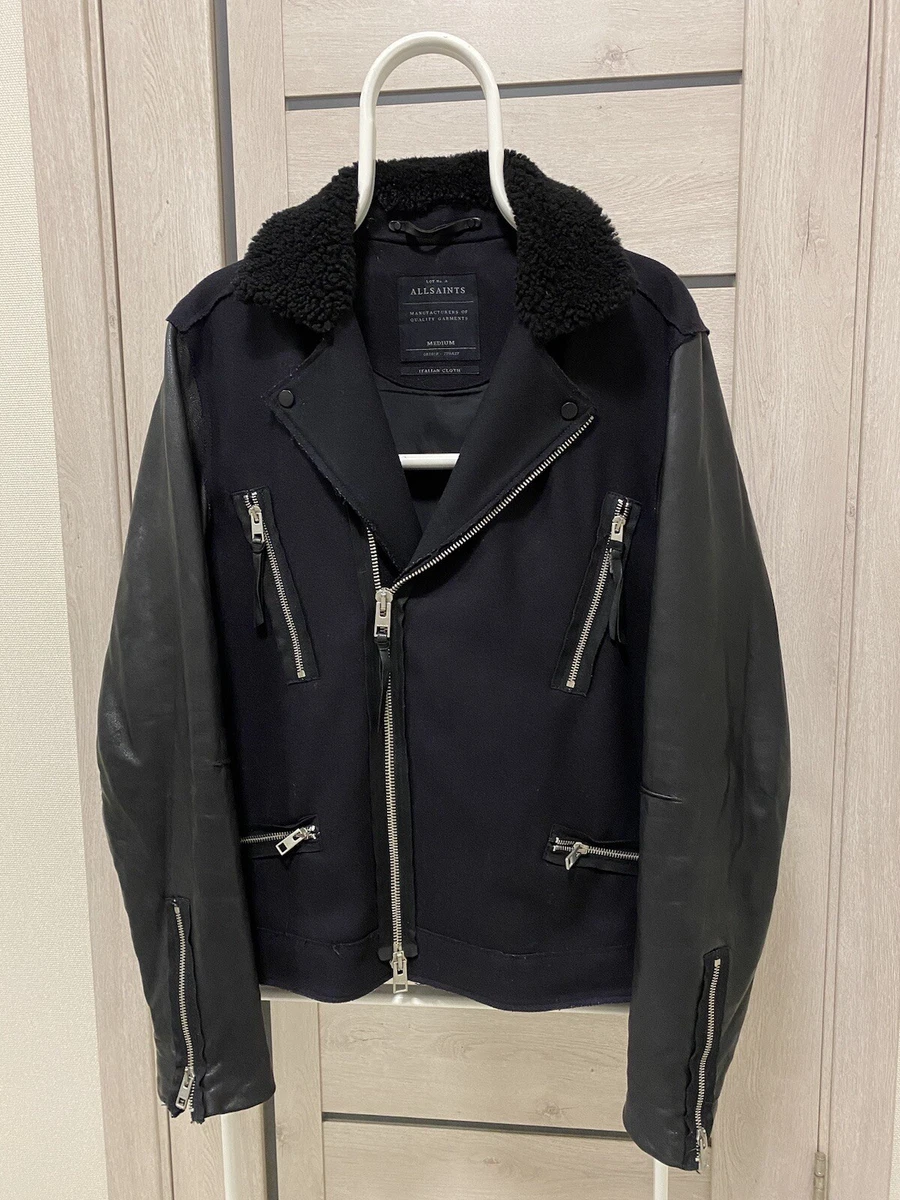 All saints leather clearance sleeve coat