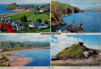 Postkarte Criccieth Black Rocks Castle Llŷn Halbinsel Eifionydd Gwynedd Wales