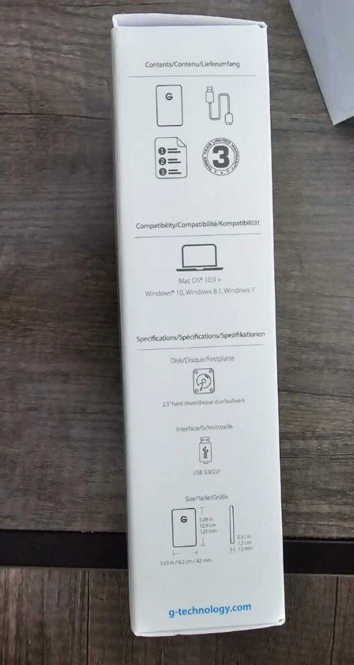 G-Technology G-DRIVE 1TB Mobile USB 3.0 Portable External Hard Drive - Image 2 of 4