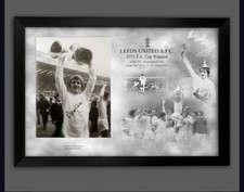 Alan Clarke Signed 12x16 Leeds Untied Photograph Framed AFTAL Coa
