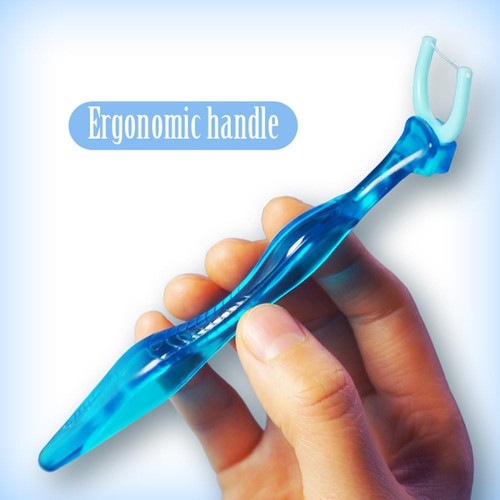 T.Smile NoFuss Dental Flosser Kit, 5-inch Long Handle 2 Handles + 200 Refills  - Picture 2 of 8