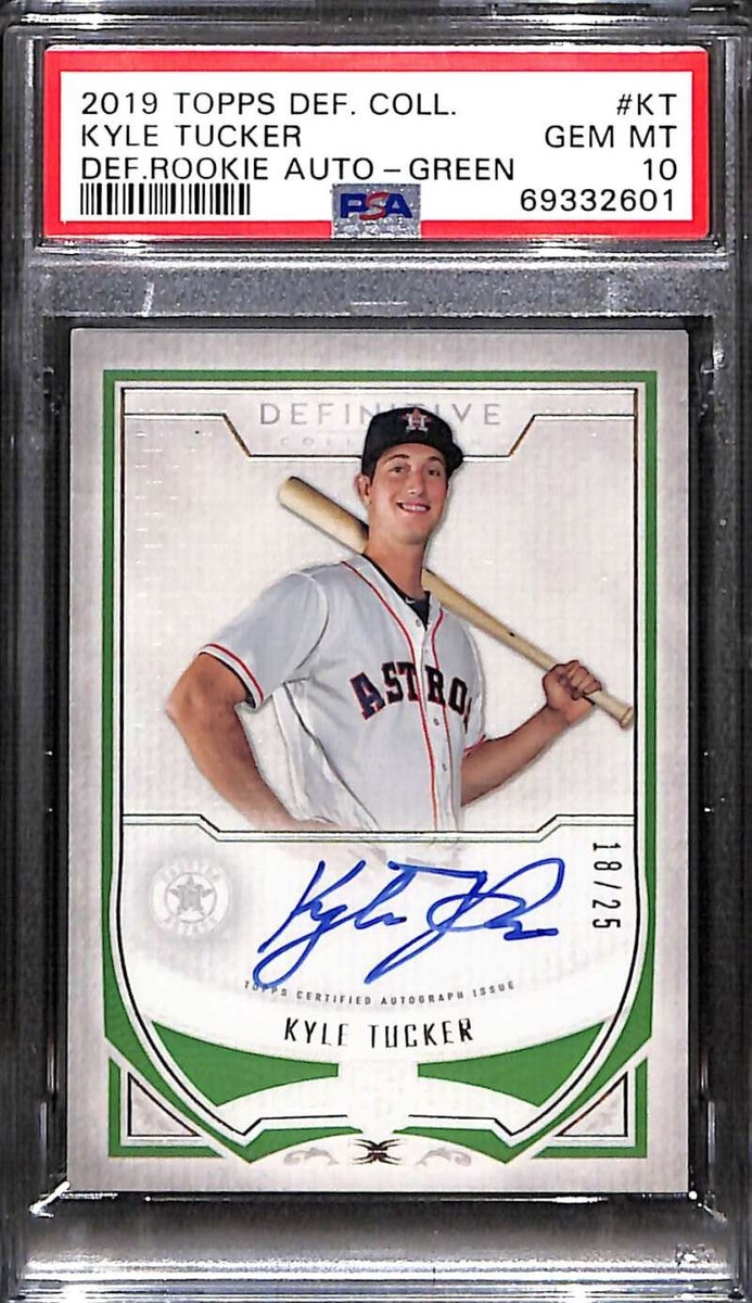 2019 Topps Definitive Rookie Autographs Green Kyle Tucker RC Auto