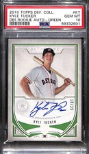 2019 Topps Definitive Rookie Autographs Green Kyle Tucker RC Auto 18/25 PSA 10