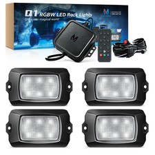 MICTUNING Q1 4 Pods RGBW LED Rock Lights Underglow Neon Kit Offroad Music Mode
