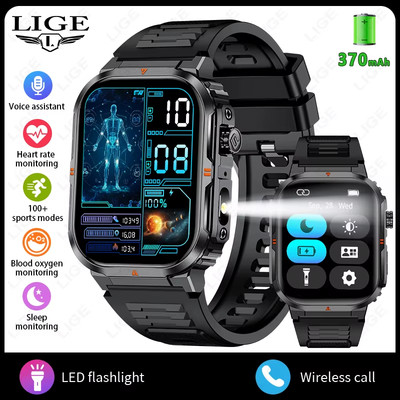 New LED Flashlight Outdoor Sports Smart Watch for Men Women Watches Health Monit