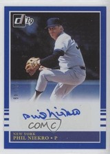 2019 Panini Donruss Retro 1985 Signatures Blue 42/49 Phil Niekro Auto HOF 12xz