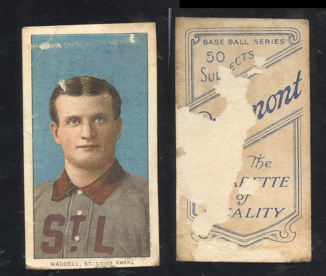 T206 Rube Waddell portrait HOF ~~ trim condition ~~ Piedmont 150 back