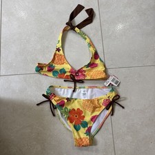 Joe Boxer Girls Bikini Yellow Tropical New Wi...