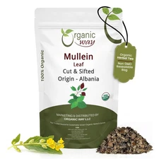 Organic Way Mullein Leaf Cut & Sifted - Organic, Kosher & USDA Certified