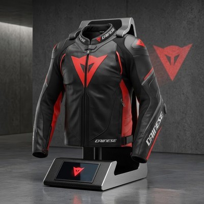 Dainese Super Speed D1 Leather Motorcycle Jacket Black Red Anthracite Cowhide