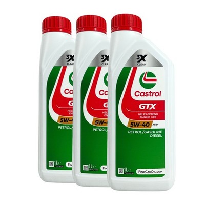 CASTROL GTX 5W-40 A3/B4 PKW-Motorenöl VW 502 00, VW 505 00, MB 229.3, 3x1 Liter