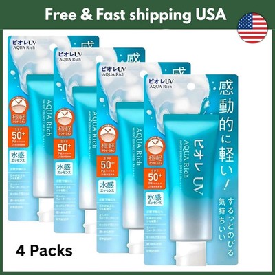 KAO Biore UV 4 PACK Aqua Rich Watery Sunscreen 70g SPF50+/PA++++