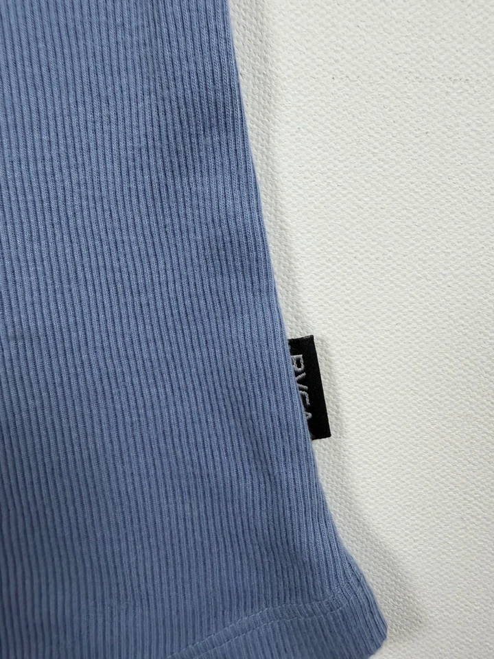 Camiseta sin mangas RVCA para mujer M acanalada con cordones cami correa de espagueti azul claro elástica Foto 2 de 4