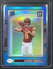 JAYDEN DANIELS 2024 PANINI DONRUSS OPTIC #248 RATED ROOKIE AQUA PRIZM 71/299
