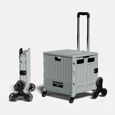 Stairs Climbing Shopping Cart, with 360  Swivel Wheels, Collapsible Wheeled C...