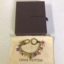 LOUIS VUITTON M65380 Bag Charm Key Ring Pastilles Chain Gold Multicolor W/Box