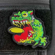 Disc Golf Pins Angry Discin' Dog Disc Golf Patch - Hook And Loop