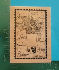 Great Impressions LOVE SAYINGS FLOWERS POSTAGE STAMP Rubber Stamp F425