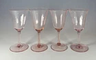 Pink Depression Wine Glass 6 1/2” Tall Set Of 4